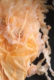 Chic orange heart-shaped neckline handmade flower beading irregular layered skirt A-line wedding dress HZ1022