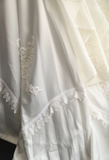 Retro Princess One Shoulder Long Sleeve Beaded Satin Back Butterfly Wedding Dress HZ1022