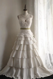 Retro Palace Beaded Skirt Cake Layered Wedding Dress HZ1022