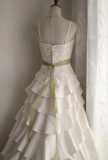 Retro Palace Beaded Skirt Cake Layered Wedding Dress HZ1022