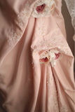 Retro Princess Pink Tube Top Irregular Puff Wedding Dress HZ1022