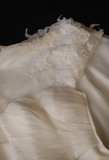 Elegant and simple white strapless lace tulle mermaid wedding dress HZ1022