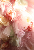 Gorgeous Princess Pink Rose Handmade Flower Fluffy A-line Wedding Dress HZ1022