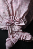 Princess Rose Print Satin Bow Puff Wedding Dress HZ1022
