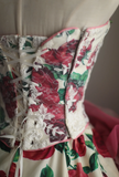 Dreamy Heavy Rose Printed Satin Handmade Flower Puffy Princess Wedding Dress HZ1022