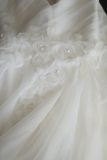 Elegant white flower retro palace slim fishtail tulle wedding dress HZ1022