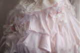 Princess Pink Tube Top Irregular Skirt Pleated Lace Edge Puffy Wedding Dress HZ1022