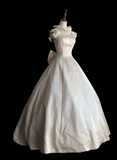 Elegant and Simple Satin Bow A-Line Wedding Dress HZ1022