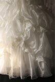 Princess skirt irregular pleated white cake puffy wedding dress HZ1022