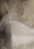 Princess skirt irregular pleated white cake puffy wedding dress HZ1022