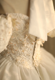 Princess Puff Sleeve Halter Neck Beaded Puff Wedding Dress HZ1022