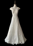 Vintage off-shoulder palace lace wedding dress HZ1022