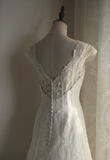 Vintage off-shoulder palace lace wedding dress HZ1022