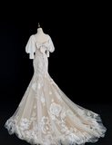 French retro palace white beaded lace princess dreamy floor-length wedding dress HZ1022