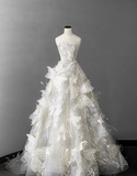 Dreamy 3D Butterfly Tulle A-Line Wedding Dress HZ1022
