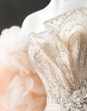 Elegant Champagne Pink Sequined Luxury Mermaid Wedding Dress HZ1022