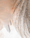 Elegant Champagne Pink Sequined Luxury Mermaid Wedding Dress HZ1022