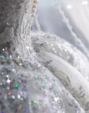 Starry Sky Sequin Lace Luxurious Fluffy Floor-Length Wedding Dress HZ1022