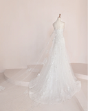 Elegant Temperament Strapless Mermaid Slim Fit Sequin Beaded White Wedding Dress HZ1022