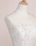 Elegant Temperament Strapless Mermaid Slim Fit Sequin Beaded White Wedding Dress HZ1022