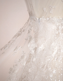 Elegant Temperament Strapless Mermaid Slim Fit Sequin Beaded White Wedding Dress HZ1022