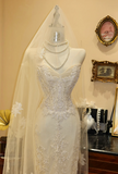Sweetheart Neck Off-the-shoulder Vintage White Mermaid Lace Wedding Dress HZ1022