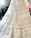 Retro tube top lace cake fishtail wedding dress with small train HZ1022