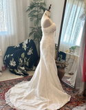 French Retro Strapless Lace Mermaid Wedding Dress HZ1022