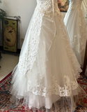 Vintage Tulle A-Line Wedding Dress with Patches HZ1022