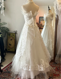 Vintage Tulle A-Line Wedding Dress with Patches HZ1022