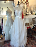 Elegant Camellia White Strap Sequined Floor-Length Wedding Dress HZ1022