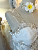 Elegant Camellia White Strap Sequined Floor-Length Wedding Dress HZ1022