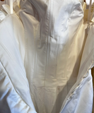 Dreamy Waltz Tie-Strap Herringbone Strapless Satin Train Wedding Dress HZ1022