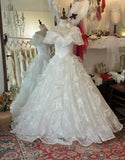 Princess One Shoulder Bag Shoulder A-Line Tulle Floor-Length Wedding Dress HZ1022