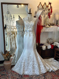 Vintage Thick Satin Embroidered Mermaid Sweetheart Neckline Wedding Dress HZ1022