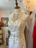 Vintage Thick Satin Embroidered Mermaid Sweetheart Neckline Wedding Dress HZ1022