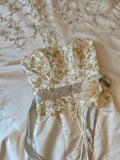 Vintage Thick Satin Embroidered Mermaid Sweetheart Neckline Wedding Dress HZ1022