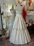 Special pink halter neck vintage satin and lace floor-length wedding dress HZ1022