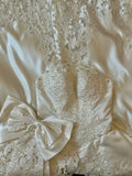 Princess Strapless Thick Satin Bowknot Hollow Design Back Tie Floor Length Wedding Dress HZ1022