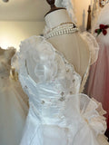 Shoulder Princess Bow Tulle Floor-Length Wedding Dress HZ1022