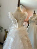 Shoulder Princess Bow Tulle Floor-Length Wedding Dress HZ1022