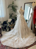 Shoulder Princess Bow Tulle Floor-Length Wedding Dress HZ1022
