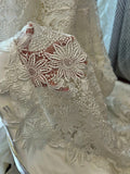 Vintage Heavy Beaded Large Lace Tube Top Wedding Dress with Train HZ1022