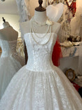 Vintage Strapless Rose Embroidery Wedding Dress with Train HZ1022