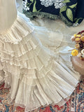 Retro Elegant Strapless Layered Tulle Mermaid Train Wedding Dress HZ1022