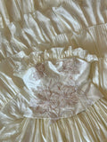 Light beige tube top cake layered trailing wedding dress HZ1022