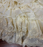 Vintage Ivory Sweetheart Neck Chiffon Lace Trim Wedding Dress HZ1022