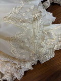 Vintage Ivory Sweetheart Neck Chiffon Lace Trim Wedding Dress HZ1022