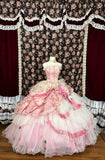 Fairy Pink Tube Top 3D Flower Puff Princess Wedding Dress HZ1022
