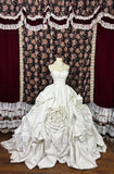 Princess Wedding Dress with Rose Heart-Shaped Neck and Tie-Back HZ1022